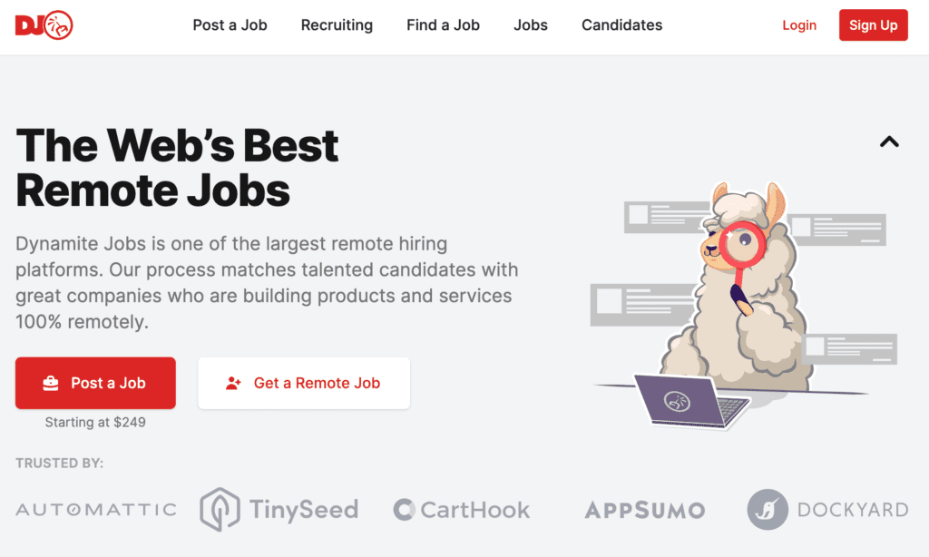 Find Freelance Writing Jobs- Dynamite Jobs homepage screenshot