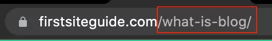 Example of a slug on a url