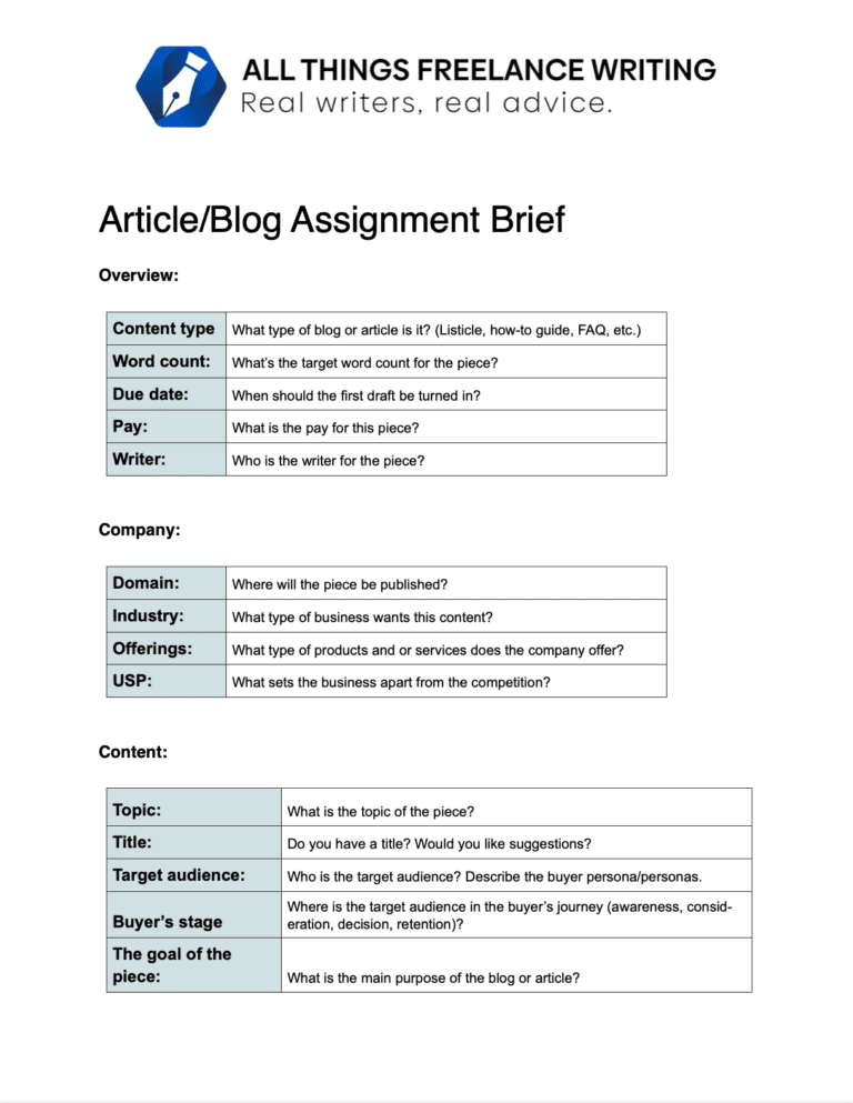 why is an assignment brief important