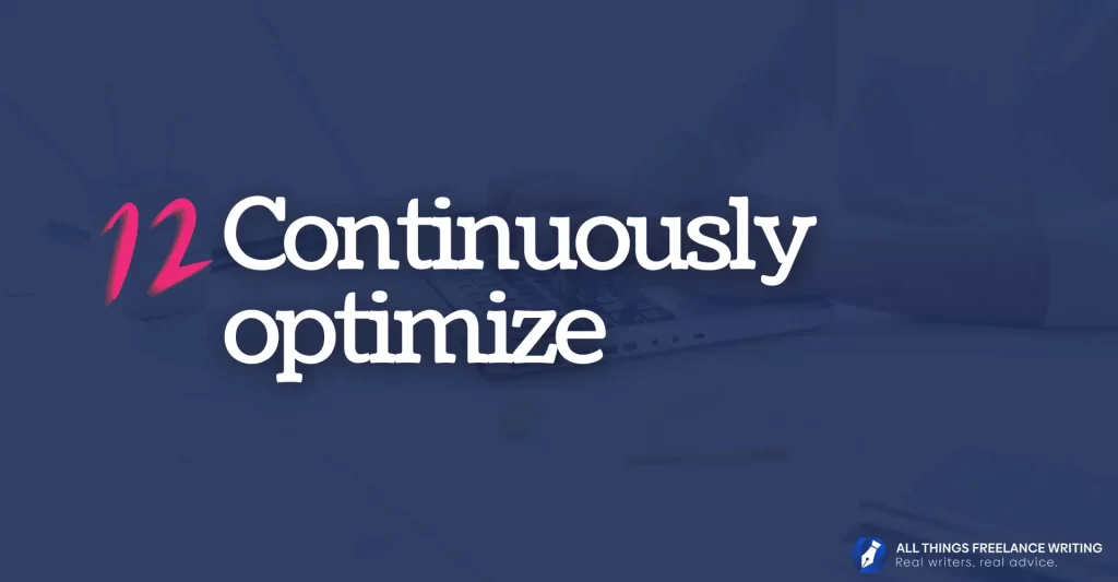 Image reads: 12: Continuously optimize